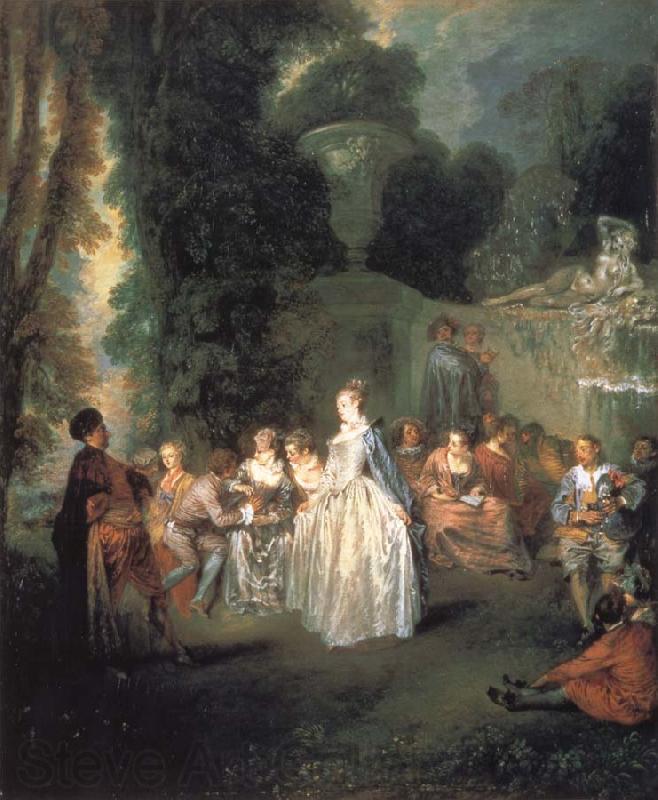 Jean-Antoine Watteau Wenetian festivitles Norge oil painting art